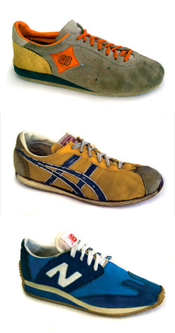 Runner's World takes a look back at old running shoes. Pictured: 1970s running shoes